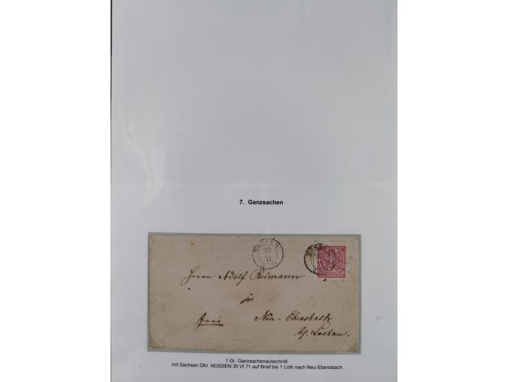 REICHSPOST-VORLÄUFER, ausstellungsmäßig aufgezogene Spezialsammlung von rund 120 Belegen und einigen losen Marken, Einheiten 