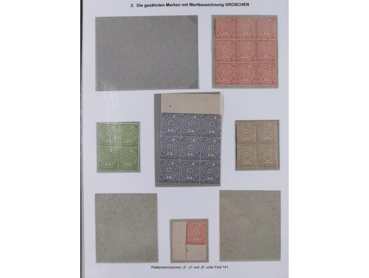 1869, gezähnter Ausgabe, ungebrauchte/postfrische Sammlung von 12 Blockeinheiten und einem Paar (teils mit Plattenfehler) &nb