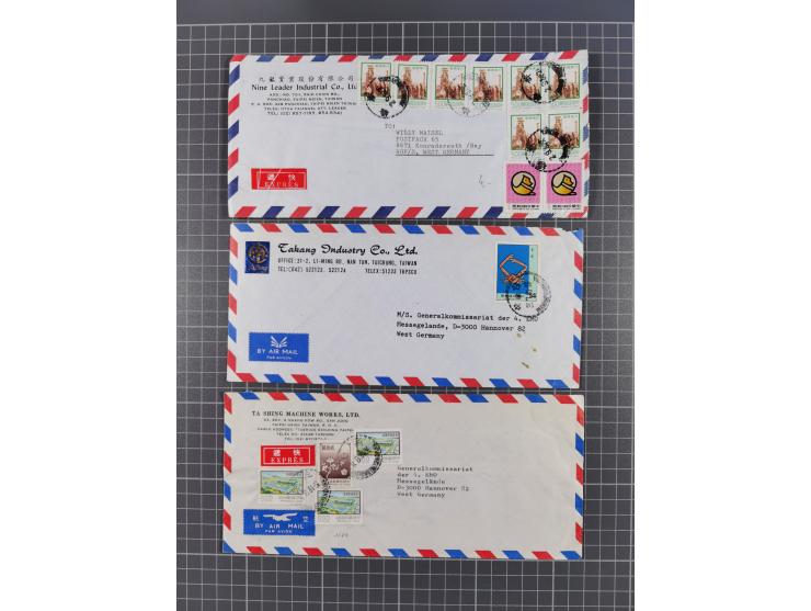 1937/2025 (ca.), Macau and taiwan accumulation of covers, noted a group of 1937 First Flights Macau-USA, etc., mostly in good