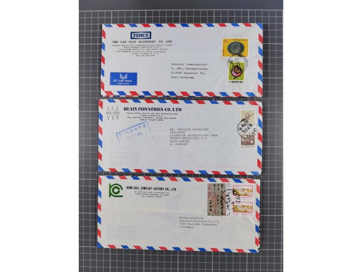 1937/2025 (ca.), Macau and taiwan accumulation of covers, noted a group of 1937 First Flights Macau-USA, etc., mostly in good