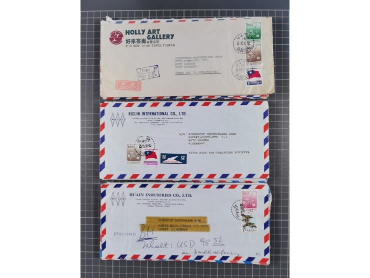 1937/2025 (ca.), Macau and taiwan accumulation of covers, noted a group of 1937 First Flights Macau-USA, etc., mostly in good