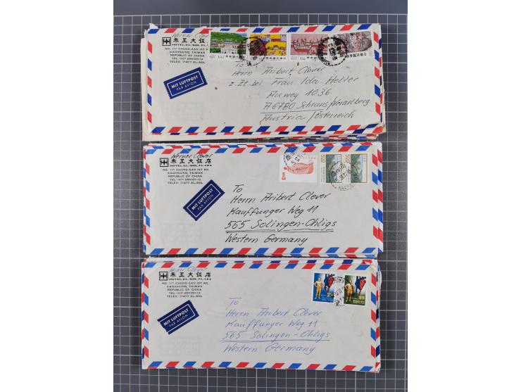 1937/2025 (ca.), Macau and taiwan accumulation of covers, noted a group of 1937 First Flights Macau-USA, etc., mostly in good