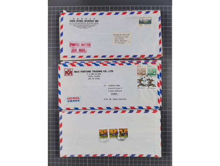 1937/2025 (ca.), Macau and taiwan accumulation of covers, noted a group of 1937 First Flights Macau-USA, etc., mostly in good