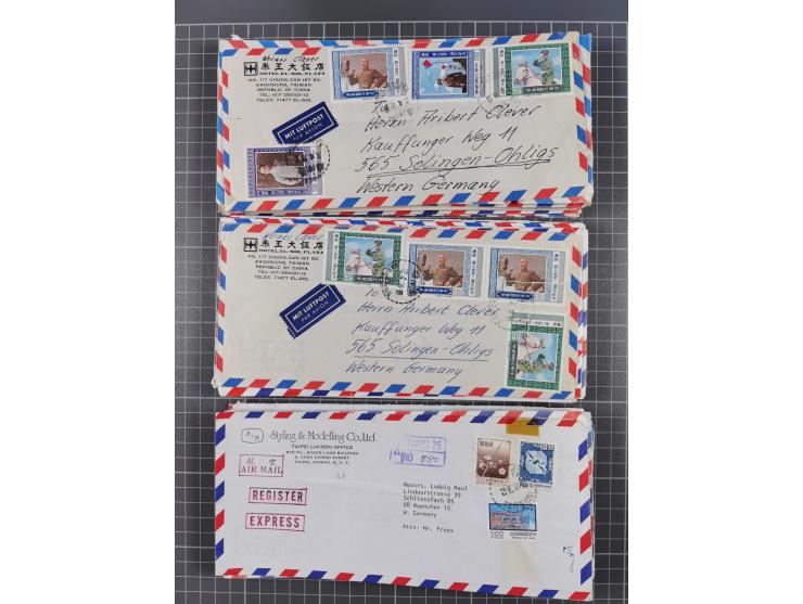 1937/2025 (ca.), Macau and taiwan accumulation of covers, noted a group of 1937 First Flights Macau-USA, etc., mostly in good