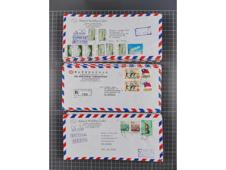 1937/2025 (ca.), Macau and taiwan accumulation of covers, noted a group of 1937 First Flights Macau-USA, etc., mostly in good