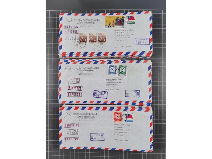 1937/2025 (ca.), Macau and taiwan accumulation of covers, noted a group of 1937 First Flights Macau-USA, etc., mostly in good