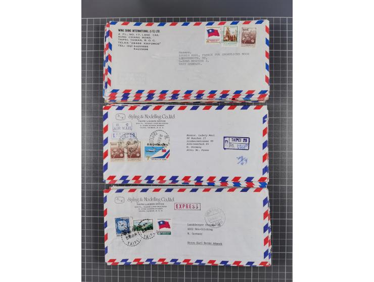 1937/2025 (ca.), Macau and taiwan accumulation of covers, noted a group of 1937 First Flights Macau-USA, etc., mostly in good