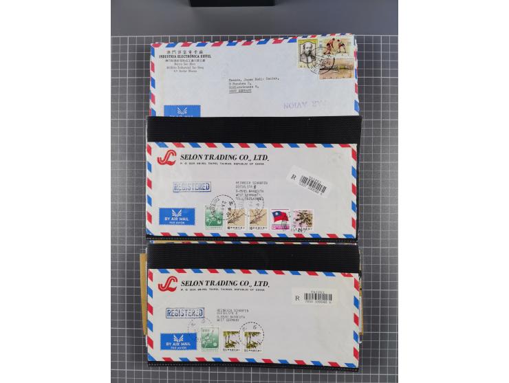 1937/2025 (ca.), Macau and taiwan accumulation of covers, noted a group of 1937 First Flights Macau-USA, etc., mostly in good