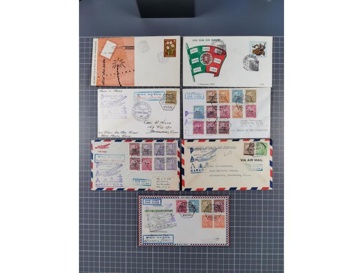 1937/2025 (ca.), Macau and taiwan accumulation of covers, noted a group of 1937 First Flights Macau-USA, etc., mostly in good