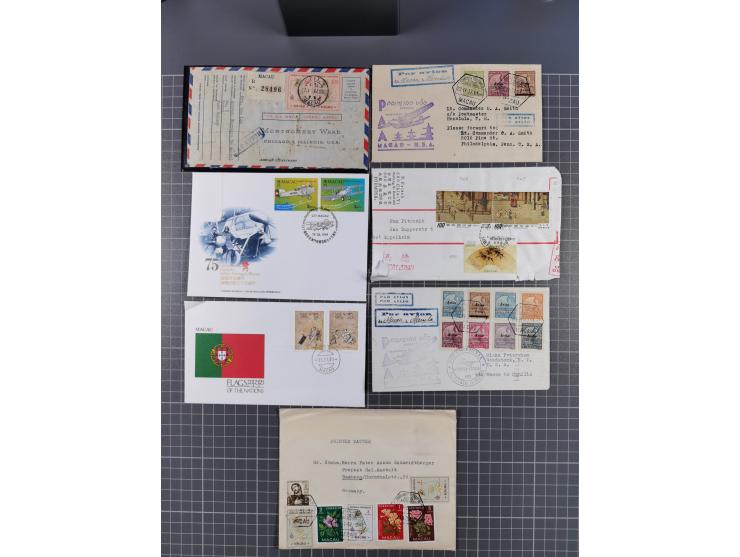 1937/2025 (ca.), Macau and taiwan accumulation of covers, noted a group of 1937 First Flights Macau-USA, etc., mostly in good