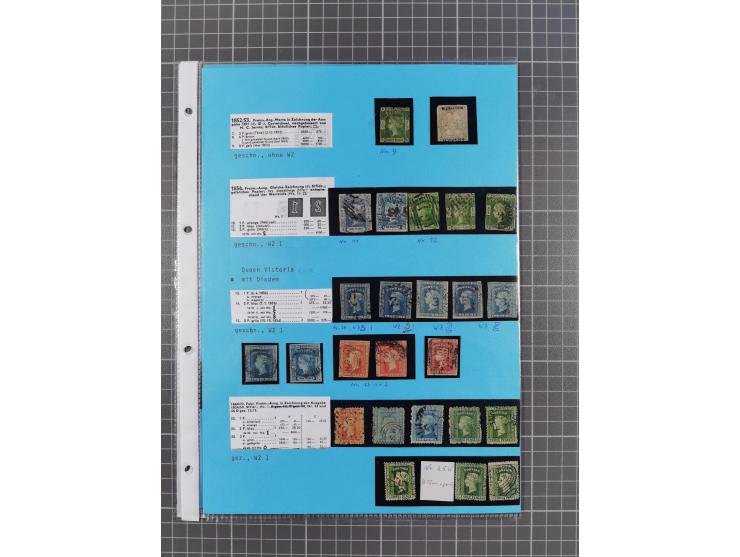 1851/1910, Collection on eight self made album leaves, mostly used, starting imperf issues with duplicates, specialized with 