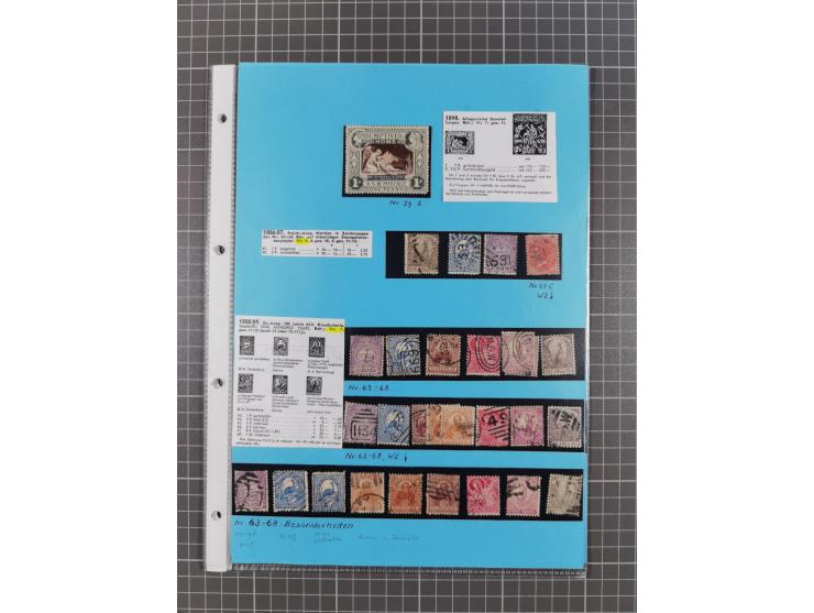 1851/1910, Collection on eight self made album leaves, mostly used, starting imperf issues with duplicates, specialized with 