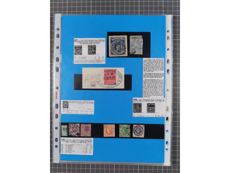 1854/1900, Collection on 16 self made album leaves, mostly used with good cancellations, starting 2 sh. dull blueish-green 18