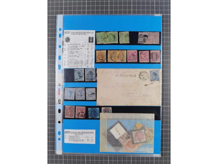 1854/1900, Collection on 16 self made album leaves, mostly used with good cancellations, starting 2 sh. dull blueish-green 18