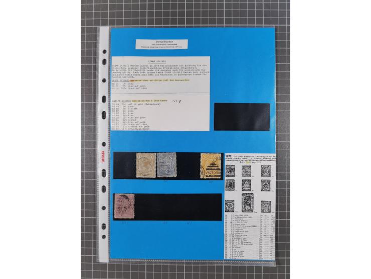 1854/1900, Collection on 16 self made album leaves, mostly used with good cancellations, starting 2 sh. dull blueish-green 18