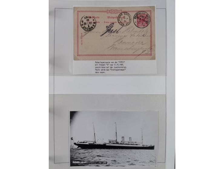 1889/91, Sammlung “DSP LINIE NEW YorK” mit Unterscheidungsbuchstaben &nbsp;“a” bis “l” mit 36 Briefen und GSK mit durchgehend