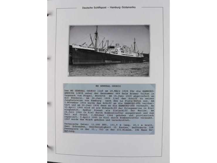 1923/39, Sammlung “DSP HAMBURG-SÜDAMERIKA” mit ca. 60 Briefen, Karten und GSK sowie 2 Menükarten und einige, meist ungebrauch