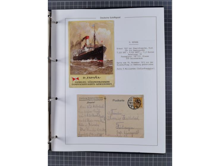 1923/39, Sammlung “DSP HAMBURG-SÜDAMERIKA” mit ca. 60 Briefen, Karten und GSK sowie 2 Menükarten und einige, meist ungebrauch