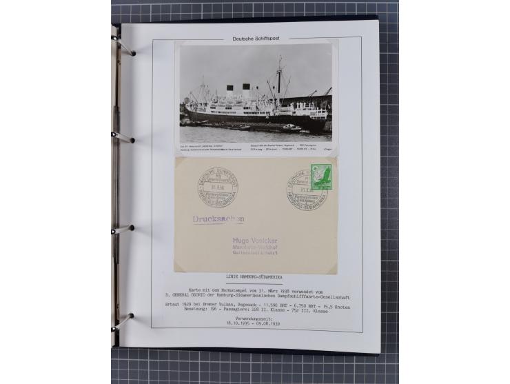 1923/39, Sammlung “DSP HAMBURG-SÜDAMERIKA” mit ca. 60 Briefen, Karten und GSK sowie 2 Menükarten und einige, meist ungebrauch