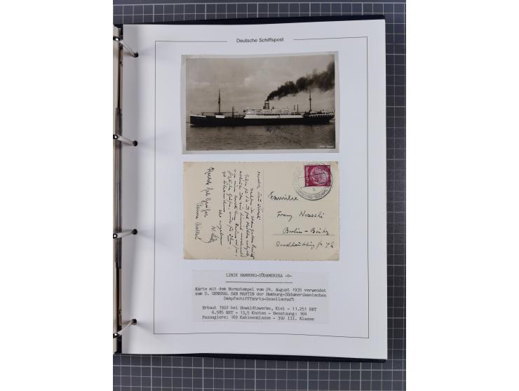 1923/39, Sammlung “DSP HAMBURG-SÜDAMERIKA” mit ca. 60 Briefen, Karten und GSK sowie 2 Menükarten und einige, meist ungebrauch
