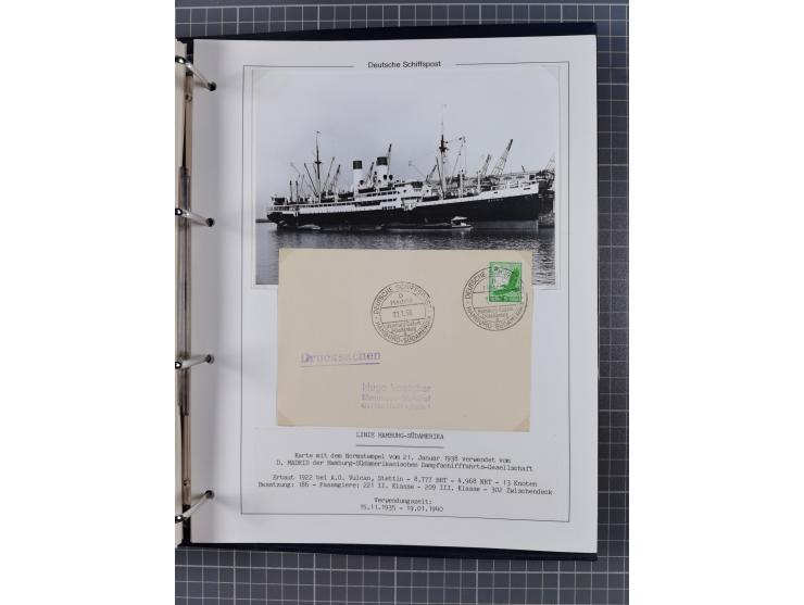 1923/39, Sammlung “DSP HAMBURG-SÜDAMERIKA” mit ca. 60 Briefen, Karten und GSK sowie 2 Menükarten und einige, meist ungebrauch