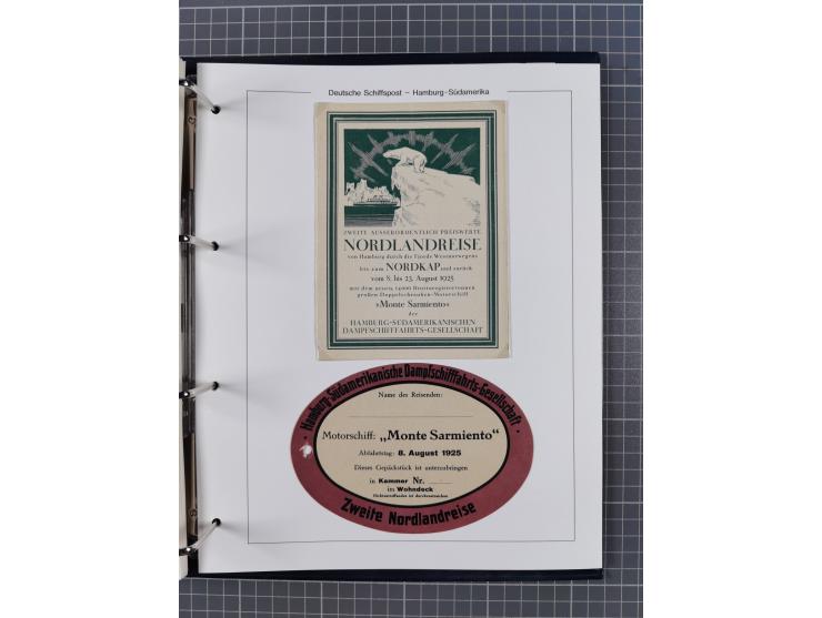 1923/39, Sammlung “DSP HAMBURG-SÜDAMERIKA” mit ca. 60 Briefen, Karten und GSK sowie 2 Menükarten und einige, meist ungebrauch