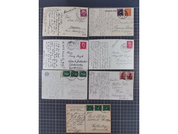 1923/39, Sammlung “DSP HAMBURG-SÜDAMERIKA” mit ca. 60 Briefen, Karten und GSK sowie 2 Menükarten und einige, meist ungebrauch