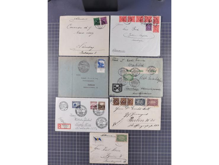 1923/39, Sammlung “DSP HAMBURG-SÜDAMERIKA” mit ca. 60 Briefen, Karten und GSK sowie 2 Menükarten und einige, meist ungebrauch