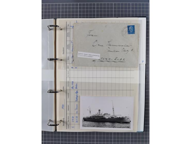 1927/36, kleine Sammlung “DSP LINIE HAMBURG-WESTAFRIKA” mit Unterscheidungsbuchstaben “A” bis “F” bzw. “a” bis “c” mit 20 Bri