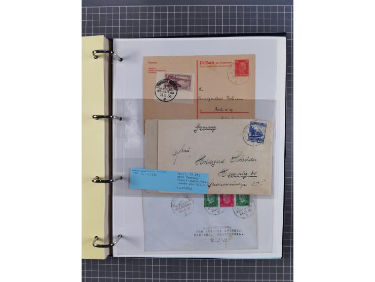 1927/36, kleine Sammlung “DSP LINIE HAMBURG-WESTAFRIKA” mit Unterscheidungsbuchstaben “A” bis “F” bzw. “a” bis “c” mit 20 Bri