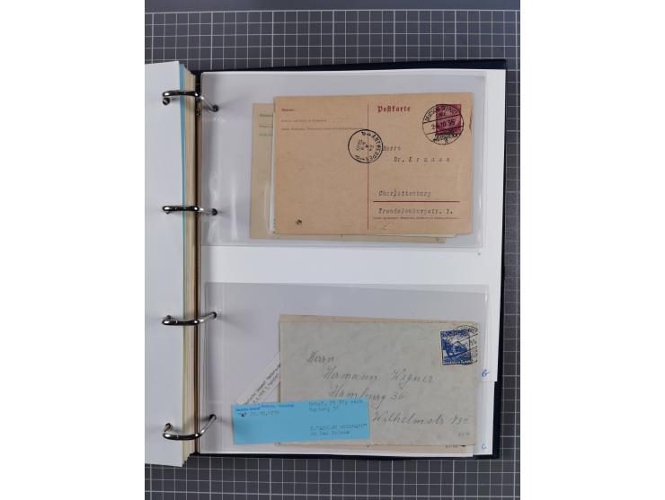 1927/36, kleine Sammlung “DSP LINIE HAMBURG-WESTAFRIKA” mit Unterscheidungsbuchstaben “A” bis “F” bzw. “a” bis “c” mit 20 Bri