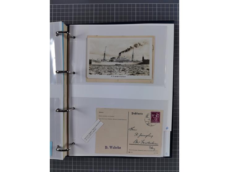 1927/36, kleine Sammlung “DSP LINIE HAMBURG-WESTAFRIKA” mit Unterscheidungsbuchstaben “A” bis “F” bzw. “a” bis “c” mit 20 Bri