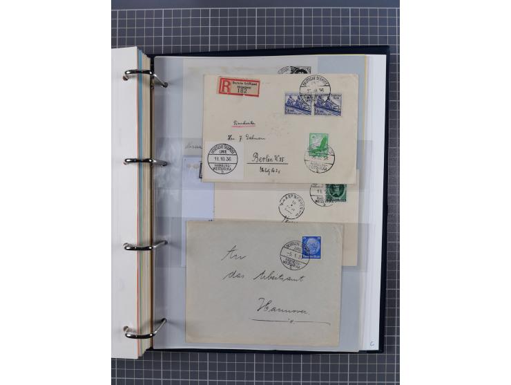 1927/36, kleine Sammlung “DSP LINIE HAMBURG-WESTAFRIKA” mit Unterscheidungsbuchstaben “A” bis “F” bzw. “a” bis “c” mit 20 Bri