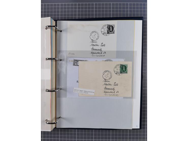 1927/36, kleine Sammlung “DSP LINIE HAMBURG-WESTAFRIKA” mit Unterscheidungsbuchstaben “A” bis “F” bzw. “a” bis “c” mit 20 Bri