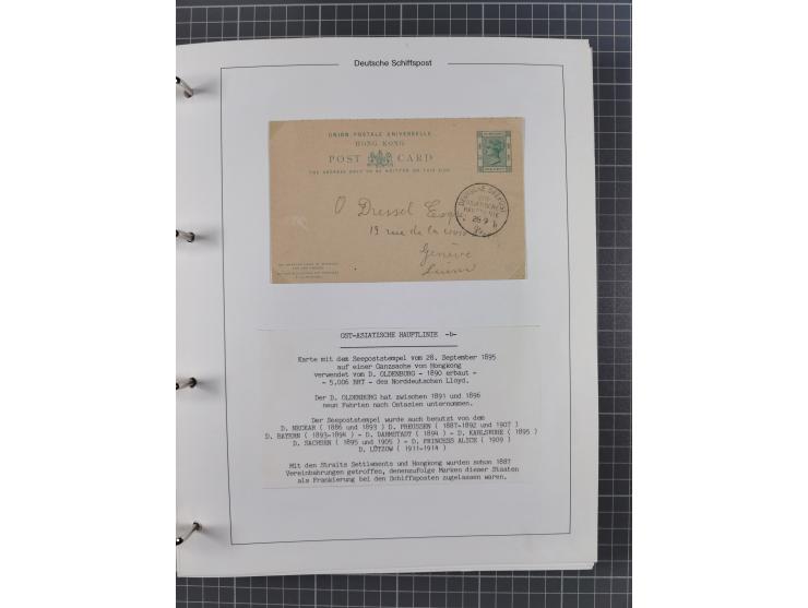 1891/1935, Sammlung “OST-ASIATISCHE HAUPTLINIE” bzw. “OST ASIATISCHE LINIE” mit über 90 Briefen, Karten und Ganzsachen. Dabei