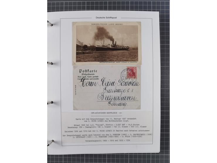 1891/1935, Sammlung “OST-ASIATISCHE HAUPTLINIE” bzw. “OST ASIATISCHE LINIE” mit über 90 Briefen, Karten und Ganzsachen. Dabei