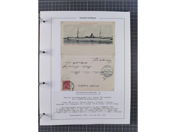 1891/1935, Sammlung “OST-ASIATISCHE HAUPTLINIE” bzw. “OST ASIATISCHE LINIE” mit über 90 Briefen, Karten und Ganzsachen. Dabei
