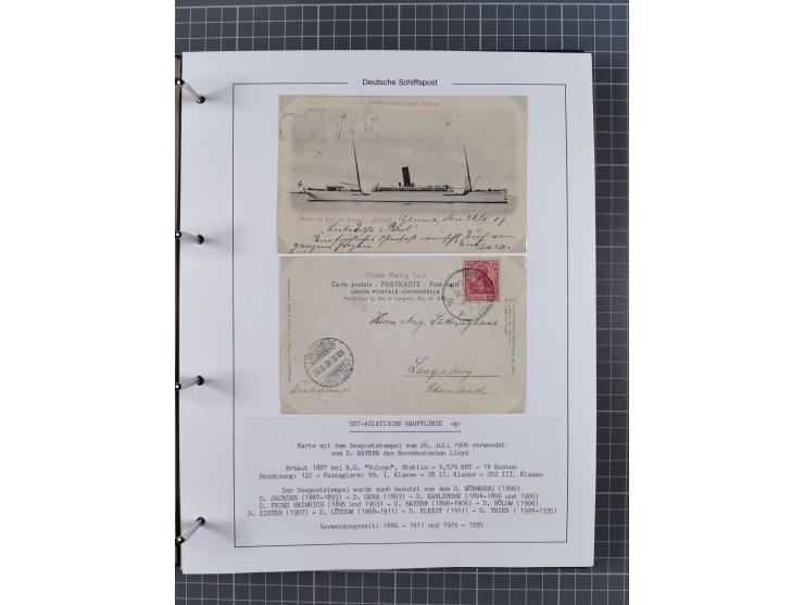 1891/1935, Sammlung “OST-ASIATISCHE HAUPTLINIE” bzw. “OST ASIATISCHE LINIE” mit über 90 Briefen, Karten und Ganzsachen. Dabei
