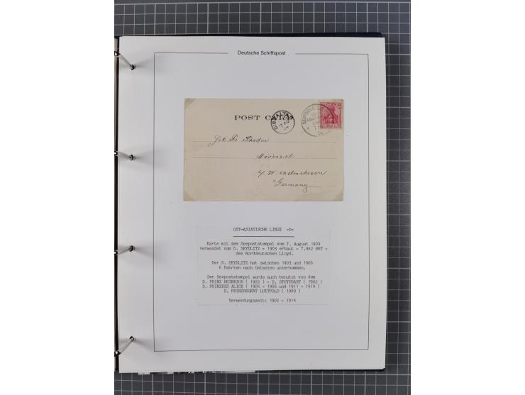 1891/1935, Sammlung “OST-ASIATISCHE HAUPTLINIE” bzw. “OST ASIATISCHE LINIE” mit über 90 Briefen, Karten und Ganzsachen. Dabei