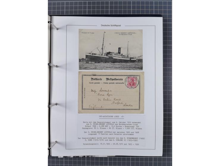 1891/1935, Sammlung “OST-ASIATISCHE HAUPTLINIE” bzw. “OST ASIATISCHE LINIE” mit über 90 Briefen, Karten und Ganzsachen. Dabei