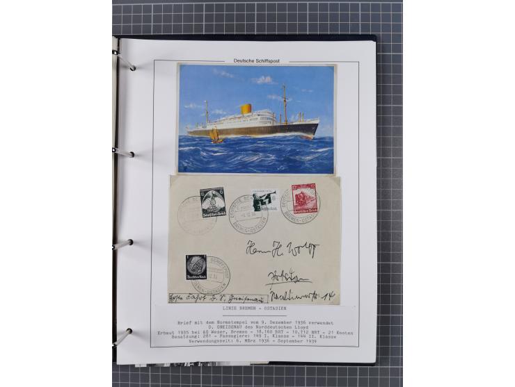 1891/1935, Sammlung “OST-ASIATISCHE HAUPTLINIE” bzw. “OST ASIATISCHE LINIE” mit über 90 Briefen, Karten und Ganzsachen. Dabei