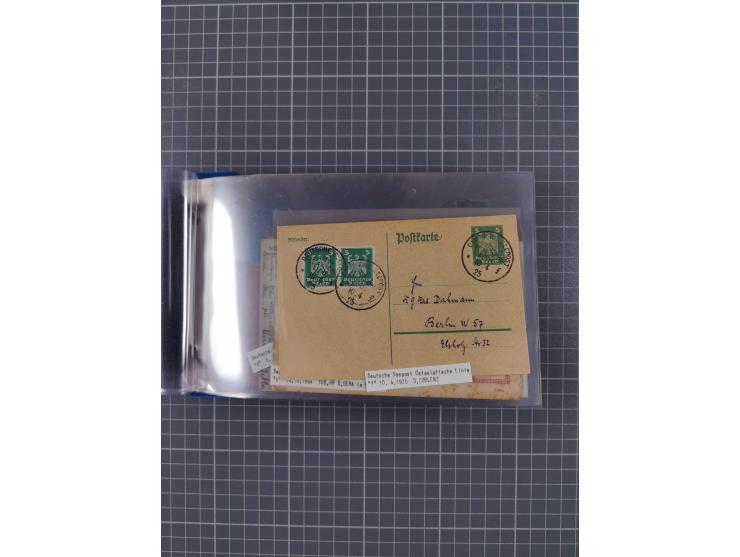 1891/1935, Sammlung “OST-ASIATISCHE HAUPTLINIE” bzw. “OST ASIATISCHE LINIE” mit über 90 Briefen, Karten und Ganzsachen. Dabei