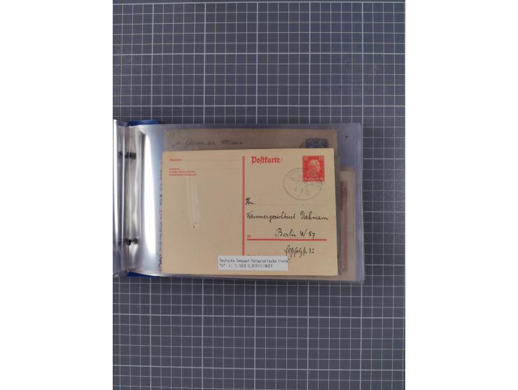 1891/1935, Sammlung “OST-ASIATISCHE HAUPTLINIE” bzw. “OST ASIATISCHE LINIE” mit über 90 Briefen, Karten und Ganzsachen. Dabei