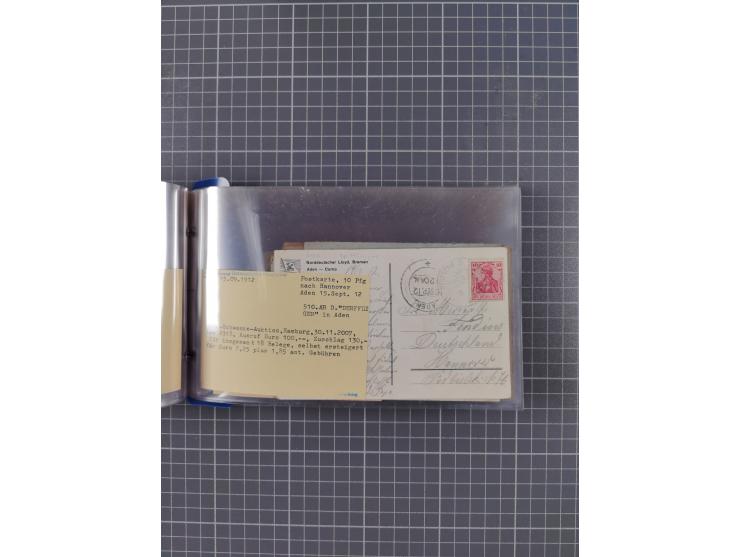 1891/1935, Sammlung “OST-ASIATISCHE HAUPTLINIE” bzw. “OST ASIATISCHE LINIE” mit über 90 Briefen, Karten und Ganzsachen. Dabei