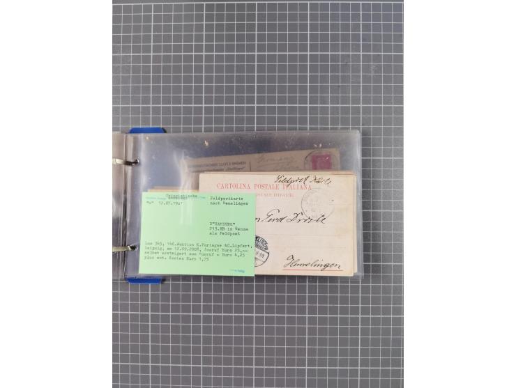 1891/1935, Sammlung “OST-ASIATISCHE HAUPTLINIE” bzw. “OST ASIATISCHE LINIE” mit über 90 Briefen, Karten und Ganzsachen. Dabei