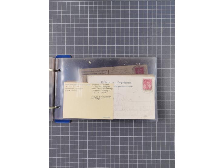 1891/1935, Sammlung “OST-ASIATISCHE HAUPTLINIE” bzw. “OST ASIATISCHE LINIE” mit über 90 Briefen, Karten und Ganzsachen. Dabei