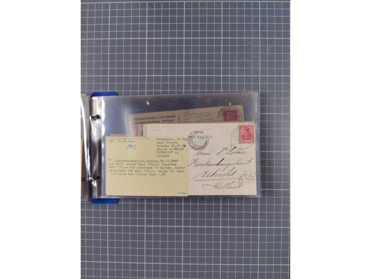 1891/1935, Sammlung “OST-ASIATISCHE HAUPTLINIE” bzw. “OST ASIATISCHE LINIE” mit über 90 Briefen, Karten und Ganzsachen. Dabei