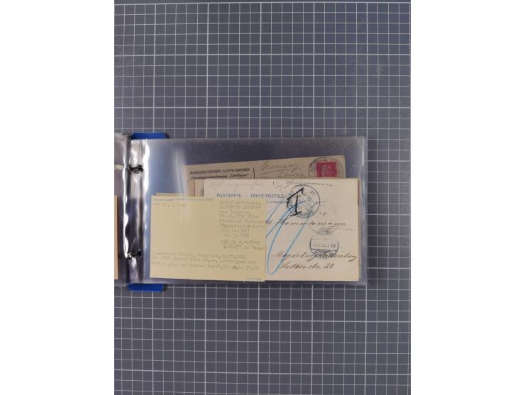 1891/1935, Sammlung “OST-ASIATISCHE HAUPTLINIE” bzw. “OST ASIATISCHE LINIE” mit über 90 Briefen, Karten und Ganzsachen. Dabei