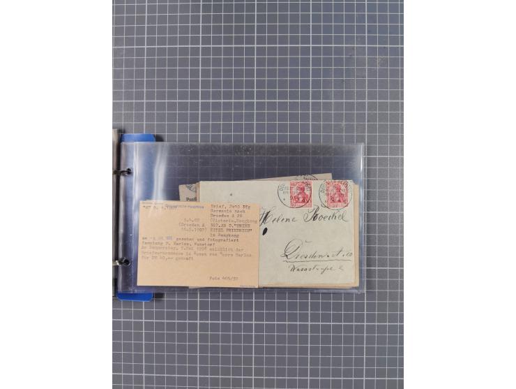 1891/1935, Sammlung “OST-ASIATISCHE HAUPTLINIE” bzw. “OST ASIATISCHE LINIE” mit über 90 Briefen, Karten und Ganzsachen. Dabei