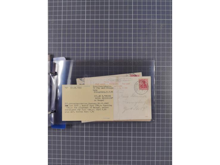 1891/1935, Sammlung “OST-ASIATISCHE HAUPTLINIE” bzw. “OST ASIATISCHE LINIE” mit über 90 Briefen, Karten und Ganzsachen. Dabei